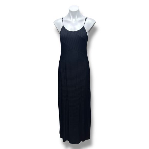Faded Glory Maxi Dress L Black Textured Summer Whimsygoth Grunge Capsule Y2K - Picture 7 of 12
